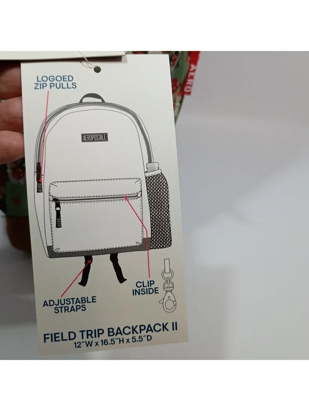 Aeropostale Mushroom Backpack Fern Toadstool 16.5” Cottage Back To School NWT